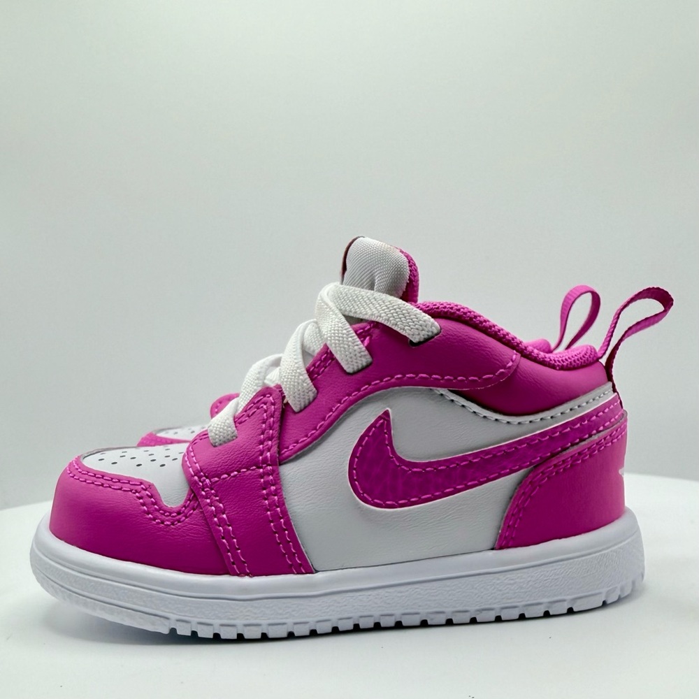 Nike Air Jordan 1 Low Toddler Sneakers Pink White | Size 5C | FN7398-600 - Picture 3 of 7